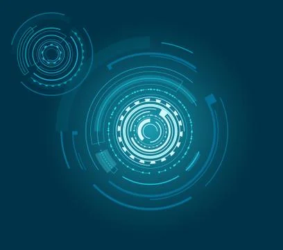 Futuristic Interface With Many Geometric Shapes Stock Illustration
