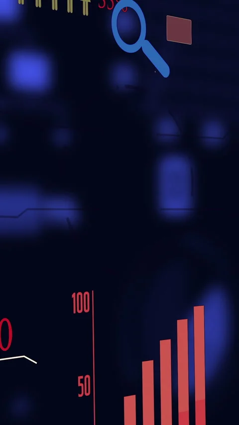 Futuristic Interface Panel Featuring Data Visualization Elements for Stock Footage 287847950