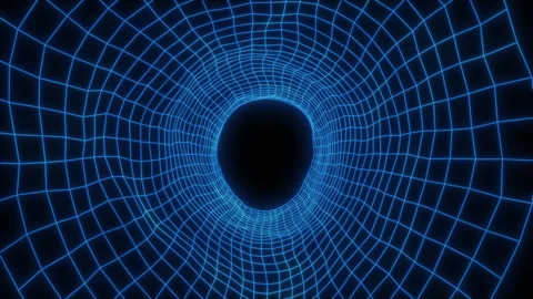 Futuristic Interface Pattern, Cyber Neon Tunnel, Glowing Hi Technology Stock Footage 337930366