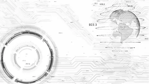 Futuristic interface stage High tech HUD news studio Digital high-tech hologram Stock Footage 333790855