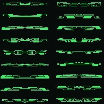 Futuristic interface ui elements holographic hud user interface elements. Stock Illustration