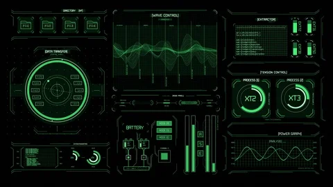 Futuristic interface/HUD/FUI/Digital screen glass panel/Control dashboard Stock-Footage 124206805