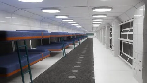 Futuristic interior and berths Stock Illustration
