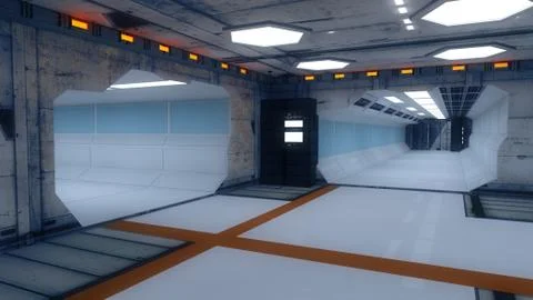 Futuristic interior concept design Stock Illustration