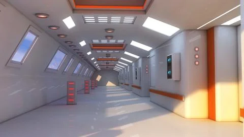 Futuristic interior concept design Stock Illustration