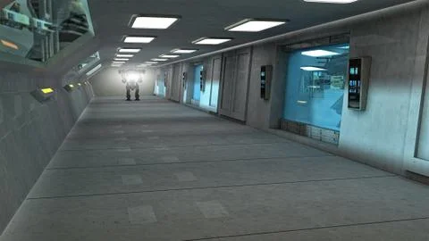 Futuristic interior concept design Stock Illustration