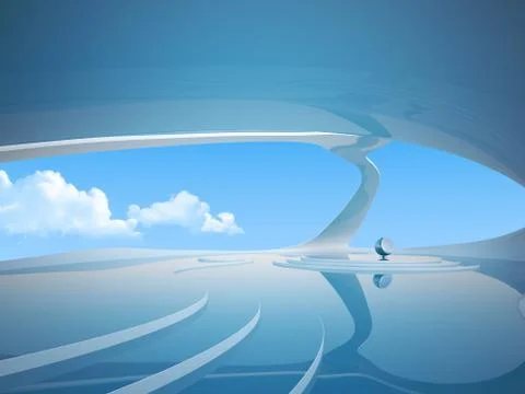 Futuristic interior with copyspace series Stock Illustration