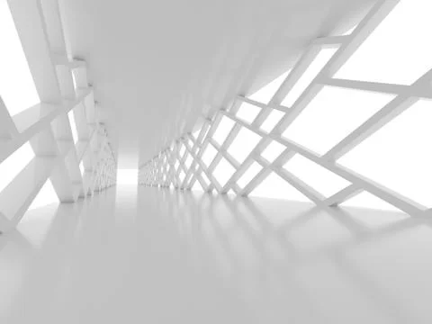 Futuristic interior corridor, space ship, Futuristic architecture 스톡 사진