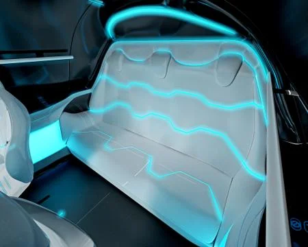 Futuristic interior design of the passenger zone of a supersonic business class Stock Illustration