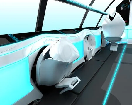 Futuristic interior design of the passenger zone of a supersonic business class Stock Illustration