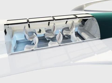 Futuristic interior design of the passenger zone of a supersonic business class Stock Illustration