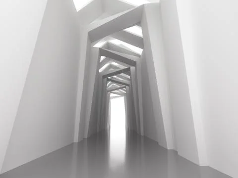 Futuristic Interior empty room with abstact reflective wall Stock Illustration