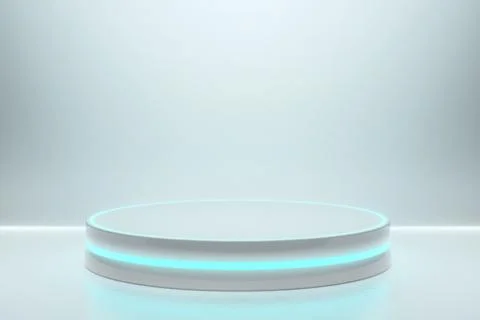 Futuristic interior with empty stage. Modern Future background. Technology Sci Stock Illustration