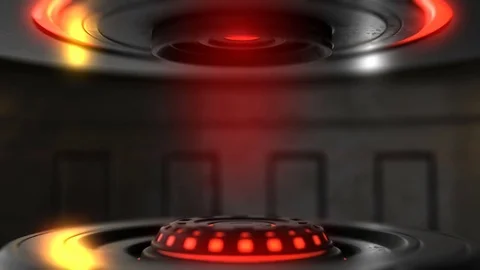 Futuristic interior with empty stage.Technology Sci-fi hi tech concept. 3d 스톡 동영상 81632413