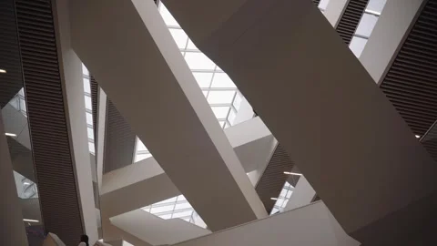 Futuristic Interior Of Halifax Central Library Captured In 4K Resolution Stock Footage 290446370