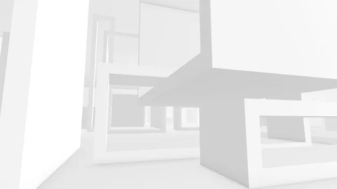 Futuristic interior white flight inside Stock Footage 102237805