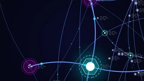 Futuristic Internet Network Topology With Glowing Nodes And Data Connections Stock Footage 340603649