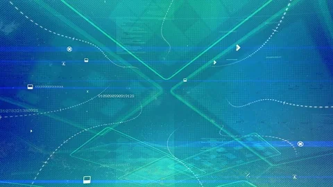 Futuristic Internet Stream flows through digital Cyberspace Stock Footage 114752605