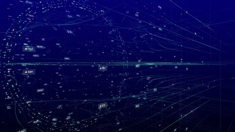 Futuristic intro.Grid and numbers animation. Stock Footage 76874779