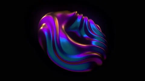 Futuristic iridescent shape. Abstract background. Stock Footage 131634044