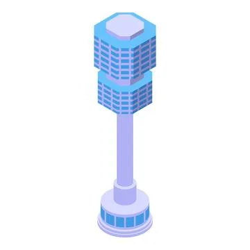 Futuristic isometric seoul tower standing tall and majestic Stock Illustration