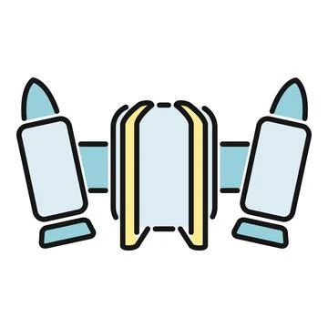 Futuristic jetpack personal flying device icon design Stock Illustration