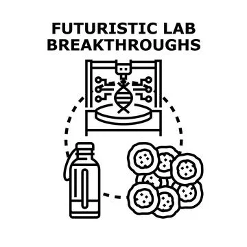Futuristic lab breakthroughs vector concept illustration Stock Illustration