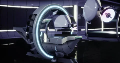 Futuristic laboratory with advanced technology and sleek design elements Stock Footage 306153732