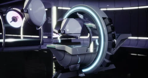 Futuristic laboratory with advanced technology and sleek design elements Stock Footage 306207082