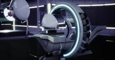 Futuristic laboratory with advanced technology and sleek design elements Stock Illustration