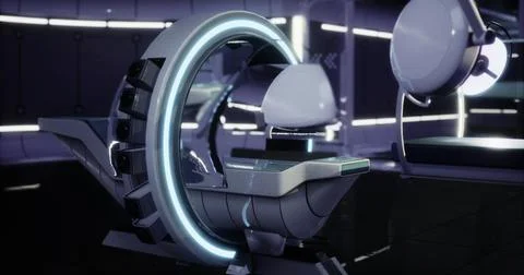 Futuristic laboratory with advanced technology and sleek design elements Stock Illustration