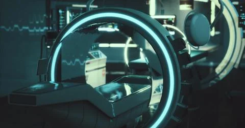Futuristic laboratory with advanced technology in a high tech setting Stock Illustration