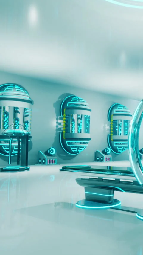 Futuristic laboratory with equipment in a high tech setting Stock Footage 341253390