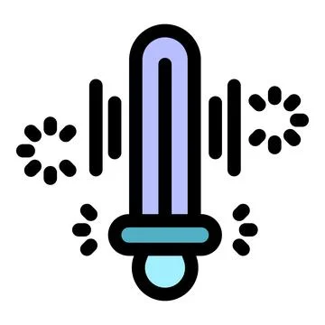 Futuristic lamp emitting light and sound waves with loading indicators Stock Illustration