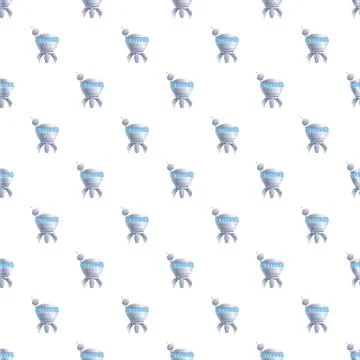 Futuristic landing pods seamless pattern for space exploration Stock Illustration