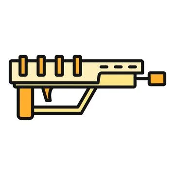 Futuristic laser blaster weapon gaming icon concept Stock Illustration