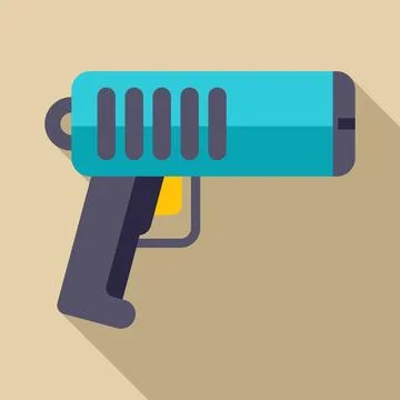 Futuristic laser gun blaster flat design icon Stock Illustration
