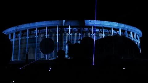 Futuristic Laser Show For Modern Openminded Progressive People Stock Footage 99609936