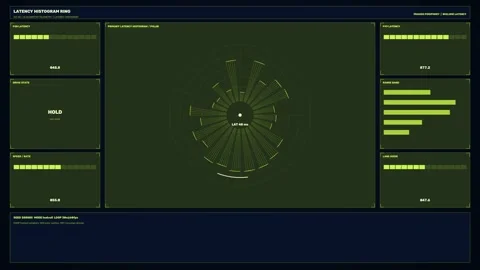 Futuristic Latency Histogram HUD Seamless Loop Stock Footage 342098096