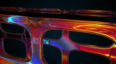 Futuristic lattice elements with highlights Illustrazione stock