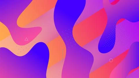 Futuristic Layout. Geometric Journal. Flat Landing Page. Violet Stock Illustration