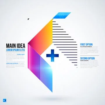 Futuristic layout with large geometric element. Useful for presentations and Stock Illustration