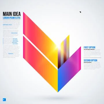Futuristic layout with large geometric element. Useful for presentations and Stock Illustration