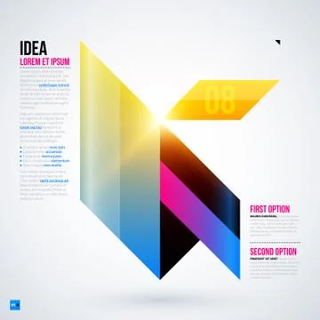 Futuristic layout with large geometric element. Useful for presentations and Stock Illustration