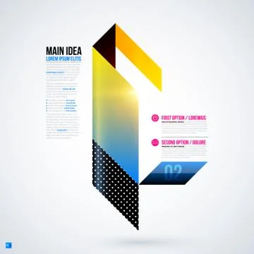 Futuristic layout with large geometric element. Useful for presentations and Stock Illustration