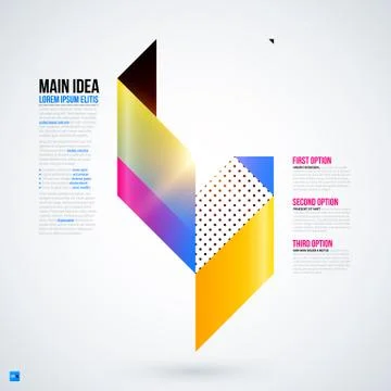 Futuristic layout with large geometric element. Useful for presentations and Stock Illustration