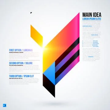 Futuristic layout with large geometric element. Useful for presentations and Stock Illustration