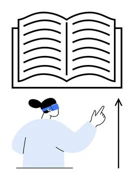 Futuristic Learning Exploring Knowledge in a Digital Age with Interactive Too Stock Illustration