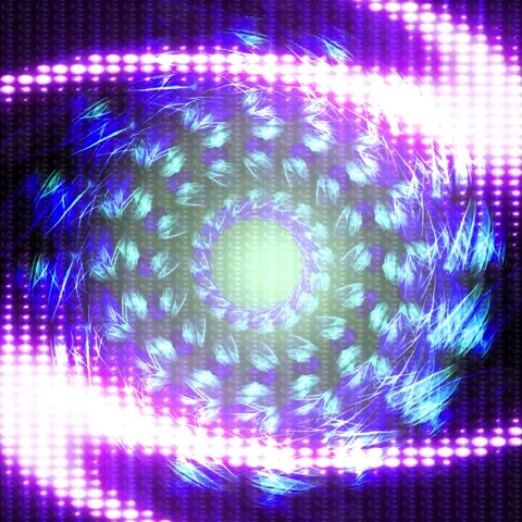 Futuristic LED Mandala Vortex Loop - Vibrant Neon Energy Motion Graphic Stock Footage 334309062