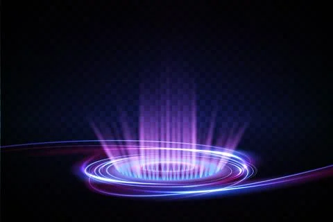 A Futuristic Light Beam, Radiating Vibrant Colors Against a Dark Background Stock-Illustration